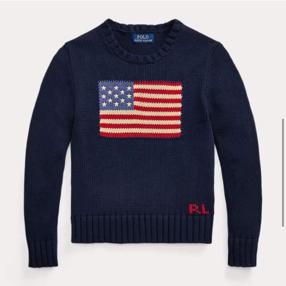 Ralph Lauren The Iconic Flag Sweater Navy Blue